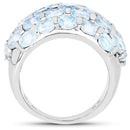 5.51 Carat Genuine Blue Topaz .925 Sterling Silver Ring
