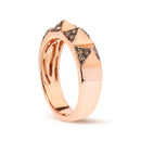 14K Rose Gold 1/4 Cttw Brown Diamond Pyramid Band Ring (Brown Color, SI1-SI2 Clarity)- Size 7