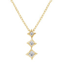 10K White Gold 1/5 Cttw Princess Cut Diamond 3 Stone Drop 18" Pendant Necklace (H-I Color, SI2-I1 Clarity)
