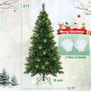 6/7/8 Feet Pre-Lit Artificial Christmas Tree with 300/400/500 LED Lights