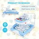 6 in 1 Foldable Baby Walker with Adjustable Height