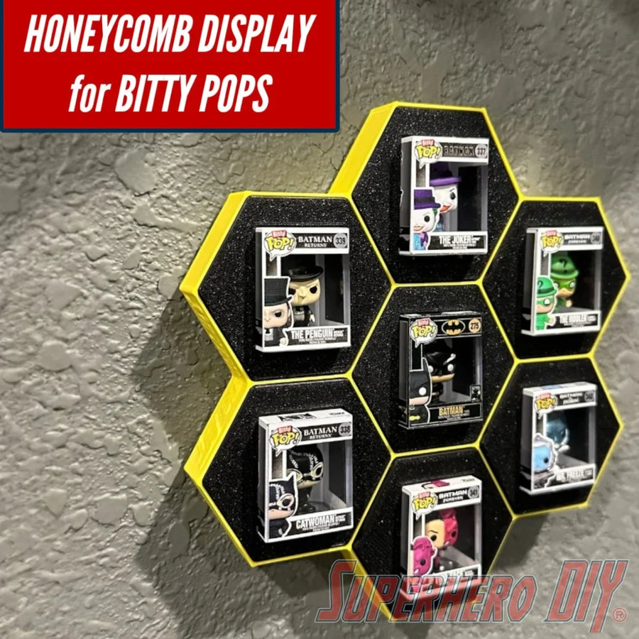 7-CELL Honeycomb Wall Display for Bitty Pops | Organize 7 Bitty Pops for easy display!