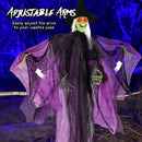 7.2 ft Halloween Standing Witch with Lighted Eyes and Automatic Arm Movement