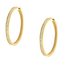 10KT Yellow Gold 1 cttw Slim Diamond Hoop Earrings (I-J Color, I1-I2 Clarity)