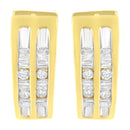10K Yellow Gold 1/2 cttw Diamond Huggy Heart Hoop Earrings (I-J Clarity, I2-I3 Color)