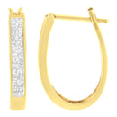 10K Yellow Gold 1/2 Cttw Invisible Set Princess-cut Diamond Hoop Earrings (H-I Color, SI2-I1 Clarity)