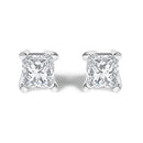 14K White Gold 1/2 Cttw Princess Cut Lab Grown Diamond Solitaire Stud Earrings (F-G Color, VS2-SI1 Clarity)