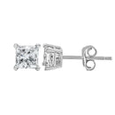 14K White Gold 1/2 Cttw Princess Cut Lab Grown Diamond Solitaire Stud Earrings (F-G Color, VS2-SI1 Clarity)