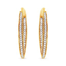 10K Yellow Gold 1/2 Cttw Round-Cut Diamond Modern Hoop Earrings (I-J Color, I2-I3 Clarity)