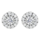 14k White Gold 1 cttw Diamond Halo Stud Earrings (I-J Clarity, I1-I2 Color)