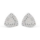 14K White Gold 1/2 cttw Trillion Shaped Diamond Stud Earrings (H-I Clarity, SI2-I1 Color)