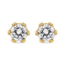 14K White Gold 1/2 Cttw Round Diamond Crown Stud Earring (I-J Color, I1-I2 Clarity)