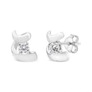.925 Sterling Silver Round Cut Diamond Fashion Stud Earrings (0.10 cttw, I-J Color, I2-I3 Clarity)