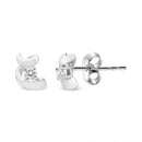 .925 Sterling Silver Round Cut Diamond Fashion Stud Earrings (0.10 cttw, I-J Color, I2-I3 Clarity)