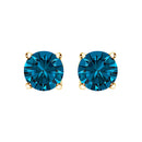 14K White Gold 1.00 Cttw Blue Lab Grown Diamond Stud Earrings with Screw Backs