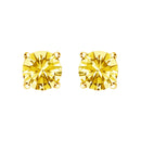 14K White Gold 1.0 Cttw Lab Grown Yellow Diamond Solitaire Stud Earrings (Yellow Color, VS2-SI1 Clarity)