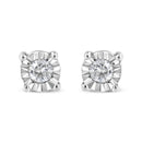 10K Yellow Gold Plated .925 Sterling Silver 1/10 Cttw Round Brilliant-Cut Diamond Miracle-Set Stud Earrings (J-K Color, I3 Clarity)