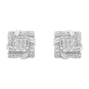 .925 Sterling Silver 1/2 Cttw Round-Cut Diamond Stud Earrings (I-J Color, I1-I2 Clarity)