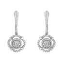 .925 Sterling Silver Miracle-Set Diamond Accent Drop and Dangle Earrings (I-J Color, I3 Clarity)