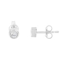 10K White Gold 1/5 Cttw Round Brilliant-Cut Near Colorless Diamond Bezel-Set Stud Earrings (H-I Color, I1-I2 Clarity)