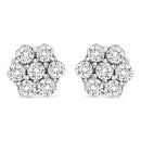 14K White Gold 1/2 cttw Round-Cut Diamond Floral Stud Earrings (I-J Color, SI2-I1 Clarity)