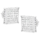 10K White Gold 2ct TDW Princess-Cut Composite Diamond Stud Earring (I-J ,I2-I3)