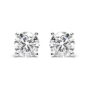 IGI Certified 14K White Gold 5.00 Cttw Round Brilliant-Cut Lab Grown Diamond Classic 4-Prong Stud Earrings with Screw Backs (F-G Color, SI1 Clarity)