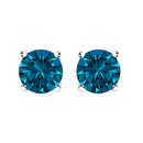 14K White Gold 1.00 Cttw Blue Lab Grown Diamond Stud Earrings with Screw Backs