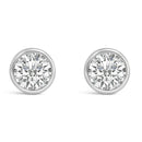 14K White Gold 1.0 Cttw Lab Grown Diamond Screw-Back Classic Bezel Solitaire Stud Earrings (G-H Color, VS2-SI1 Clarity)