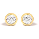 14K White Gold 1.0 Cttw Lab Grown Diamond Screw-Back Classic Bezel Solitaire Stud Earrings (G-H Color, VS2-SI1 Clarity)