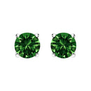 14K White Gold 1/2 Cttw Lab Grown Green Diamond Classic Solitaire Stud Earrings with Pushback