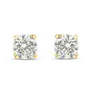 14K Yellow Gold 1.0 Cttw Lab Grown Diamond Solitaire Stud Earrings