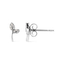 925 Sterling Silver 1/16ct TDW Diamond Leaf Earrings