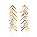 18K Yellow Gold Plated .925 Sterling Silver 1/5 Cttw Diamond Chevron Arrow Stud Earring (I-J Color, I2-I3 Clarity)