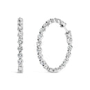 14K White Gold 5.00 Cttw Lab Grown Diamond Inside-Out Hoop Earring