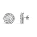 .925 Sterling Silver 3/4 Cttw Diamond Composite and Halo Stud Earrings (H-I Color, SI1-SI2 Clarity)