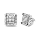 10K White Gold 1.0 Cttw Diamond Composite with Halo Stud Earrings (H-I Color, I1-I2 Clarity)