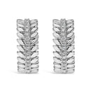 14K White Gold 1/4 Cttw Lab Grown Diamond Leafy Wreath Hoop Earrings (F-G Color, VS1-VS2 Clarity)