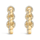14K Yellow Gold Plated .925 Sterling Silver 1/2 Cttw Diamond Chain Link Drop Earrings (H-I Color, I1-I2 Clarity)