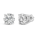 14K White Gold 4.0 Cttw Round Lab Grown Diamond Solitaire Stud Earrings with Screw Backs