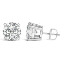 14K White Gold 4.0 Cttw Round Lab Grown Diamond Solitaire Stud Earrings with Screw Backs