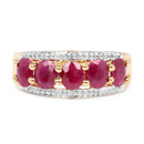 14K Yellow Gold Plated 1.90 Carat Genuine Ruby .925 Sterling Silver Ring