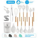 35Pcs Kitchen Cooking Utensils Set Spatula Set Baking Utensil Set Kitchen Accessories Necessities with Holder Egg Whisk Separator Tong Turner Spoons C