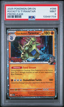 2025 Pokemon Destined Rivals Prerelease Rocket's Tyranitar 9 PSA #096