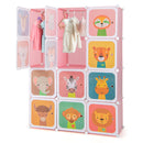 3 Pieces Kids' Room Bundle: Twin Bed Frame Wardrobe Closet Vanity Table and Stool Set