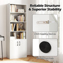 70 Inch Bookcase 6-Tier with Adjustable Shelves and 2-Door Cabinet