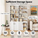 70 Inch Bookcase 6-Tier with Adjustable Shelves and 2-Door Cabinet