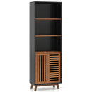 70 Inch 5-Tier Bookshelf with Reversible Adjustable Shelf-Black
