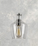 Forte 2679-01-55 9 One Light Cord-Hung Glass Mini Pendant, Brushed Nickel