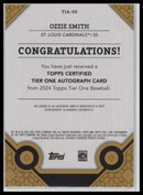2024 Topps Tier One Tier One Autographs Ozzie Smith #/99 AU #T1A-OS
